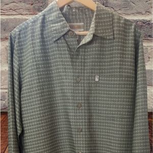 "Island Sport" Pleated Grey Button Down